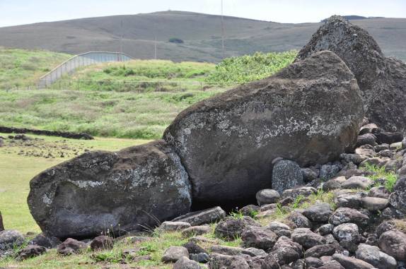 Um dos muitos Moais espalhados por Rapa Nui (ou Ilha de Páscoa), ilha chilena no meio do Oceano Pacífico